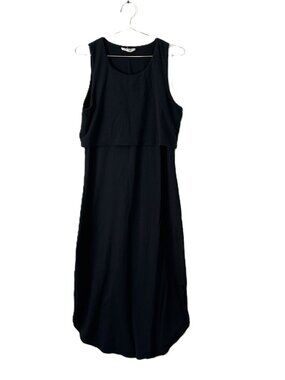 Synergy Organic Clothing Maxi Dress Cotton Blend L Black